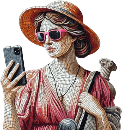 Pompeian woman with phone